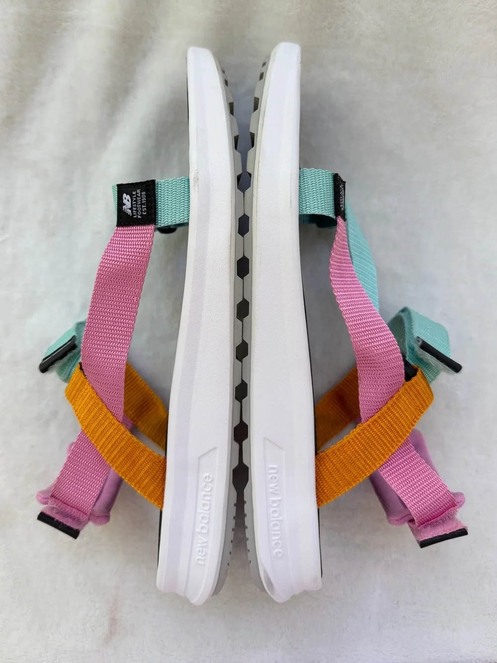 New Balance 850 Athletic Sandals Aqua Pink Orange Black Footbed Unisex Mens 7